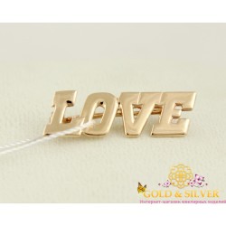 ЖІноча золота булавка/шпилька "LOVE" без вставок 1,36 г. бш358і